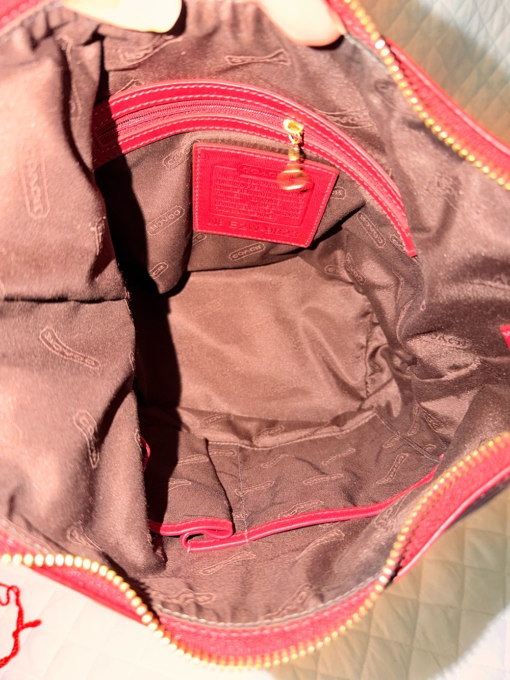 Coach Red Leather Shoulder hobo Vintage - Picture 16 of 16